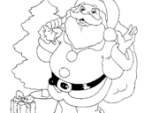 Dibuix Santa Claus i un arbre de nadal  pintat per MIQUEL  i   ALEIX