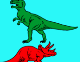 Dibuix Triceratops i tiranosaurios rex  pintat per emilia