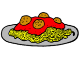 Dibuix Espaguetis amb carn pintat per uriolet