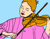 Dibuix Violinista  pintat per cristina homs picañol