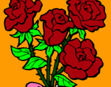 Dibuix Ram de roses pintat per anna padilla