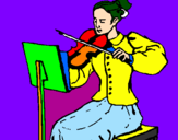 Dibuix Dama violinista pintat per aaron