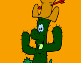 Dibuix Cactus amb barret  pintat per rapatapum