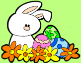 Dibuix Conillet de Pasqua pintat per cristina homs picañol