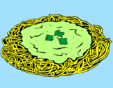 Dibuix Espaguetis amb formatge pintat per Neus  Solé