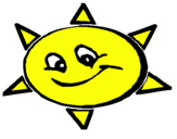 Dibuix Sol somrient pintat per WIXO WIXO
