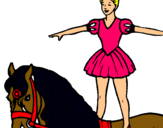 Dibuix Trapezista a sobre de cavall pintat per MARIA