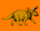 Dibuix Triceratops pintat per lluc