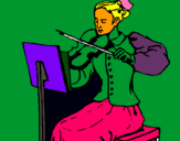Dibuix Dama violinista pintat per alba