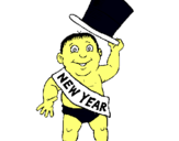 Dibuix Any Nou pintat per de la peña en los simpson