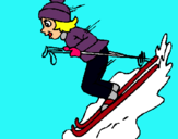 Dibuix Esquiadora pintat per Janina