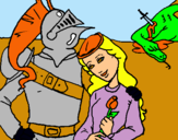 Dibuix Sant Jordi y la princesa pintat per sara