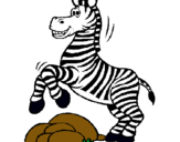 Dibuix Zebra saltant pedres pintat per edgar