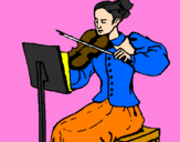 Dibuix Dama violinista pintat per maria