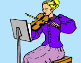 Dibuix Dama violinista pintat per mireia.o