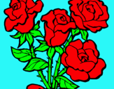 Dibuix Ram de roses pintat per GUISLA
