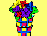 Dibuix Cistell amb flors 3 pintat per manju