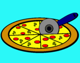Dibuix Pizza pintat per ana  cecilia