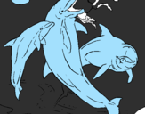Dibuix Dofins jugant pintat per lourdesh