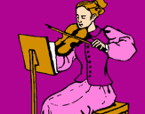 Dibuix Dama violinista pintat per MANEL...