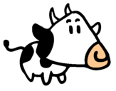 Dibuix Vaca amb cap triangular pintat per vaca