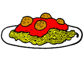 Dibuix Espaguetis amb carn pintat per colette