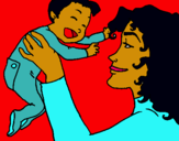Dibuix Mare amb la seva nadó pintat per sara