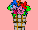 Dibuix Cistell amb flors 3 pintat per antonela