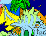 Dibuix Família de Tuojiangosauris pintat per FERRAN