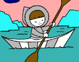 Dibuix Canoa esquimal pintat per judith p.s