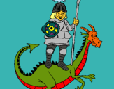 Dibuix Sant Jordi i el drac pintat per MELVIN