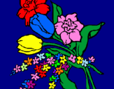 Dibuix Ram de flors pintat per Eva