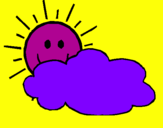 Dibuix Sol i núvol pintat per alba prats pijuan