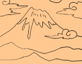 Dibuix Mont Fuji pintat per flora lluc