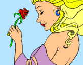 Dibuix Princesa amb una rosa pintat per marina tous tito