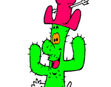 Dibuix Cactus amb barret  pintat per pol trenado