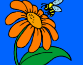 Dibuix Margarida amb abella pintat per GAL.LA