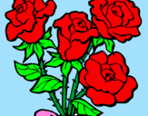 Dibuix Ram de roses pintat per AMOA