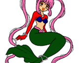 Dibuix Sirena amb perles pintat per lidia