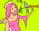 Dibuix Princesa cantant pintat per maria sanchez