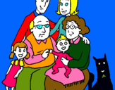 Dibuix Família pintat per xell