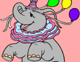 Dibuix Elefant amb 3 globus pintat per Bianca