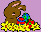 Dibuix Conillet de Pasqua pintat per aida
