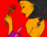 Dibuix Princesa amb una rosa pintat per BNAN