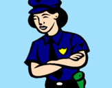 Dibuix Policia dona pintat per nida