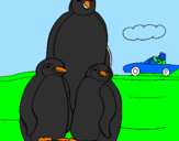 Dibuix Família pingüí  pintat per aina
