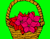 Dibuix Cistell amb flors 2 pintat per RUTH