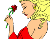 Dibuix Princesa amb una rosa pintat per LAILA I MAMI