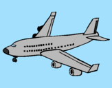 Dibuix Avió de passatgers  pintat per fs
