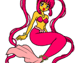 Dibuix Sirena amb perles pintat per marta terrades